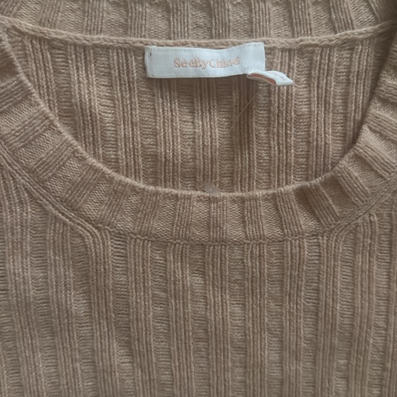 See by chloe blush pink crew neck ribbed sweater cameo rose - Picture 5 of 15